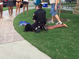 Pool party cop resigns